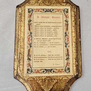 Vintage Gold Religious Plaque